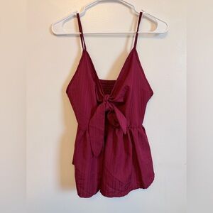 NWOT Women’s Burgundy Tie-Front Cami Top